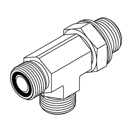 Tompkins Hydraulic Fitting, International 06MORFS-04MBSPP-06MORFS TEE FF3859-06-04-06